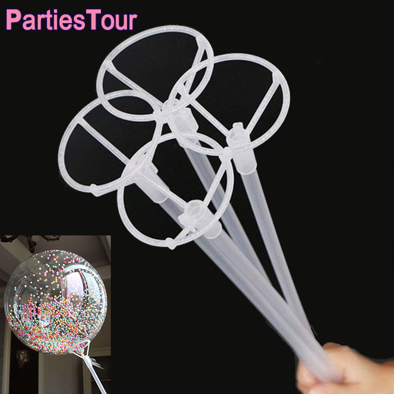 Led Balloon Light - 15 комплектов, длинный прозрачный держатель для