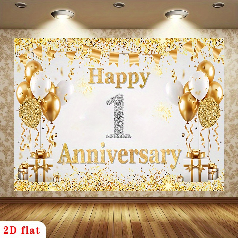 2D плоский золотисто-белый бан – обзор и цена Party Banner Gold