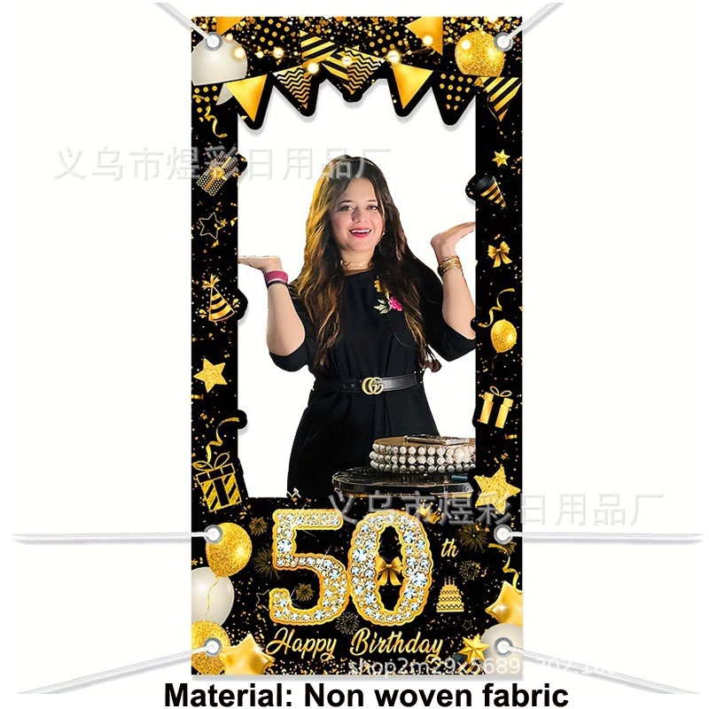 Декор для 50-летия: черно-золо – обзор и цена Party Banner Gold